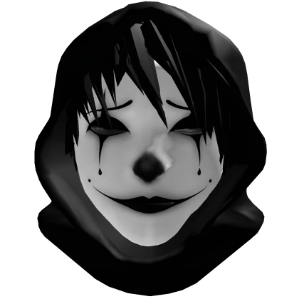 Vkei Black Hair Hood w/ Jester Mask Clown Dashie | Roblox Item