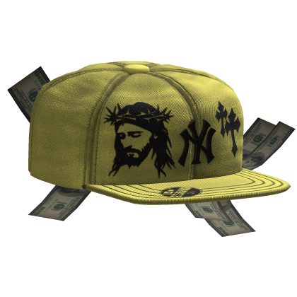 Sideswept Fitted Yellow Money Cap