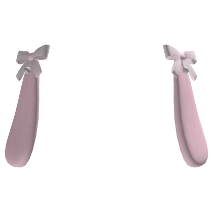 𖹭 delicate bunny ears with bows (Baby Pink)