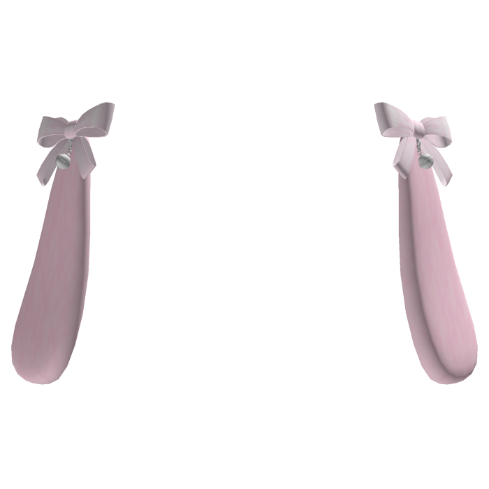 𖹭 delicate bunny ears with bows (Baby Pink)