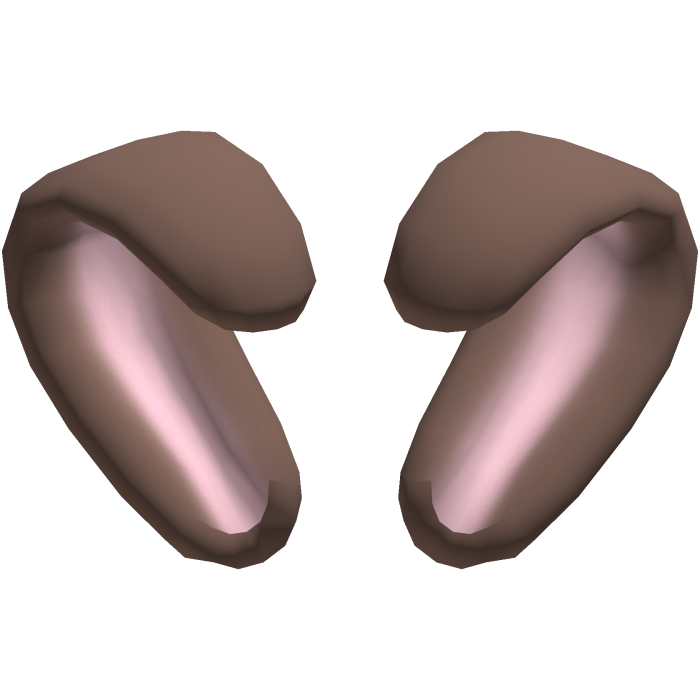 🐇 cute heart-shaped fluffy bunny ears brown