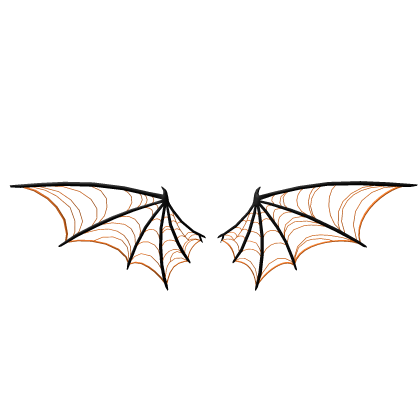 Spider Web Bat Wings - Halloween Orange Gothic