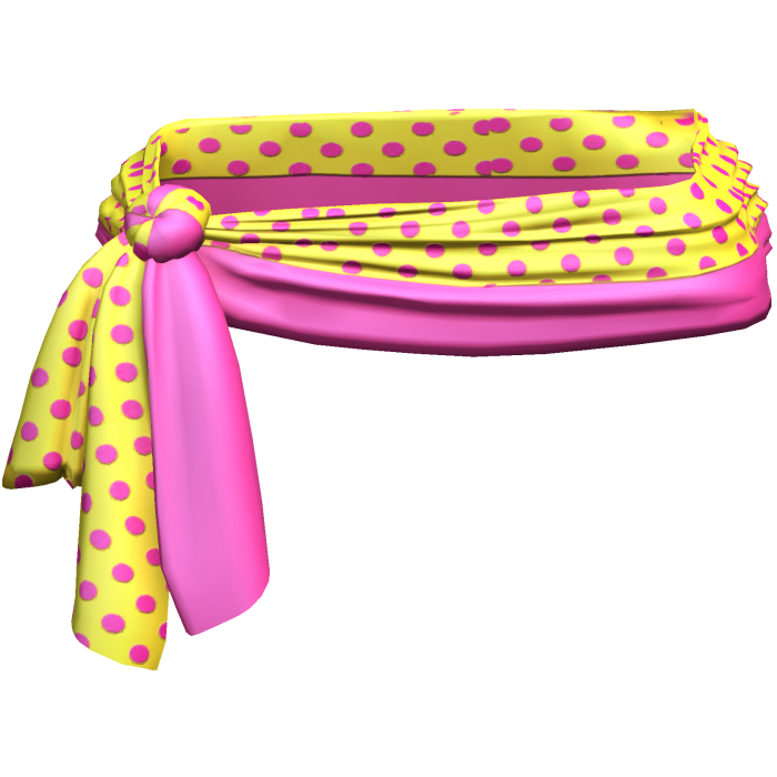 Yellow & Pink Polkadot Waist Sarong 2000s 