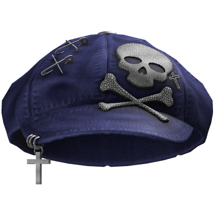 Y2K Grunge Skull Beret (Blue) Roblox item