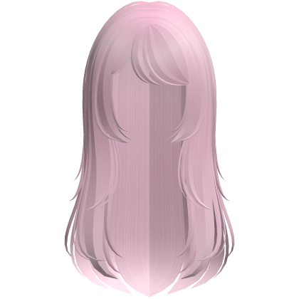 cute long layered wispy doll hair in pink Roblox item