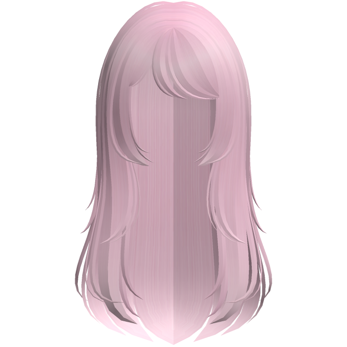 cute long layered wispy doll hair in pink