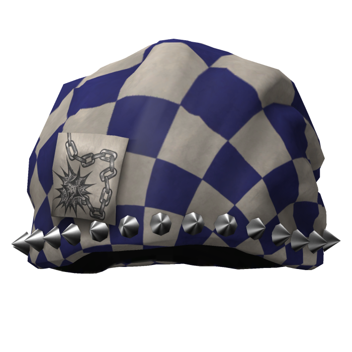 Blue Studded Checker Jester Hat