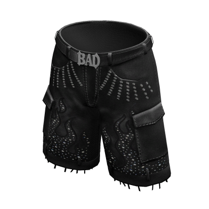 Black Baggy Rhinestone Jorts thumbnail