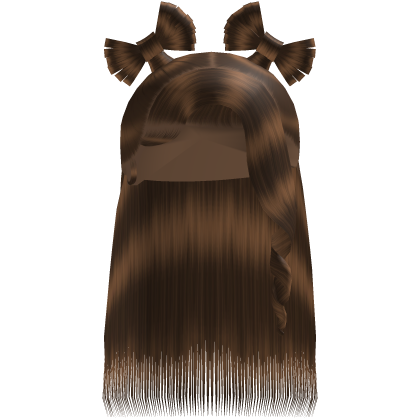 Brown Half Up Twin Bow Sleek Bussdown