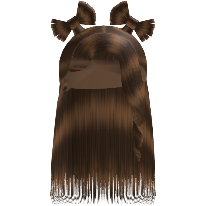 Brown Half Up Twin Bow Sleek Bussdown