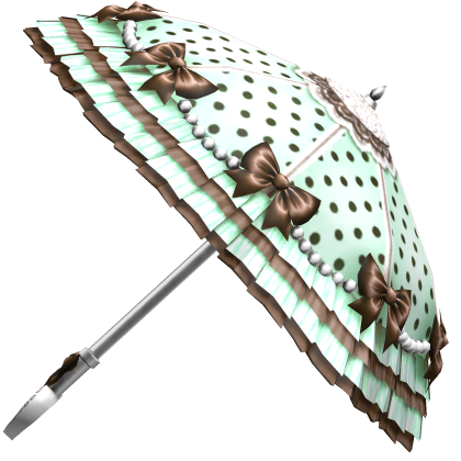 Igari Gyaru Polkadot Ruffle Parasol Chocolate Mint
