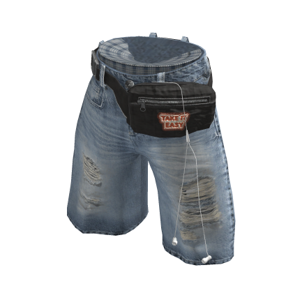 💜 Distressed Bermuda Denim Shorts_Light Blue thumbnail