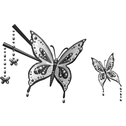 Emo Butterfly Hair Pins Headpiece Black White Roblox item