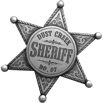 Silver Wild West Sheriff Badge