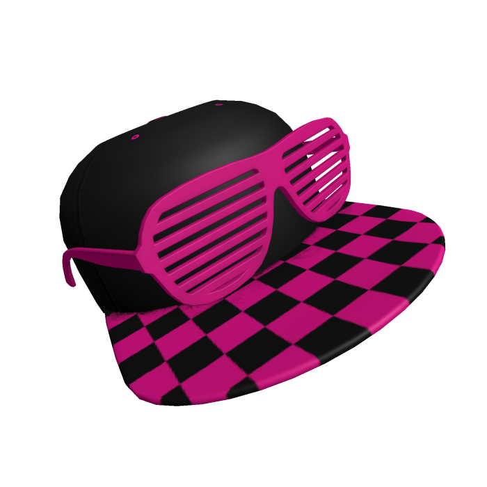 Pink Checkered Scene Cap w/ Shuttershades