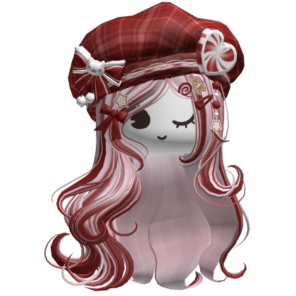 ♡ Christmas Swirls w/ Beret (Pink & Red)