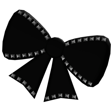 Emo Grunge Studded Bow Hair Clip Cute Moe in Black Roblox item