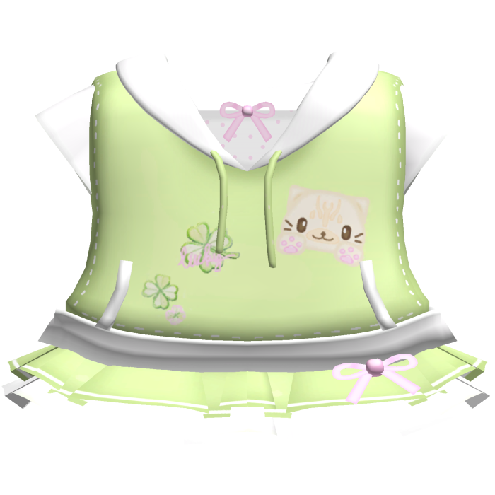 ♡ lucky clover kitty hoodie dress in green