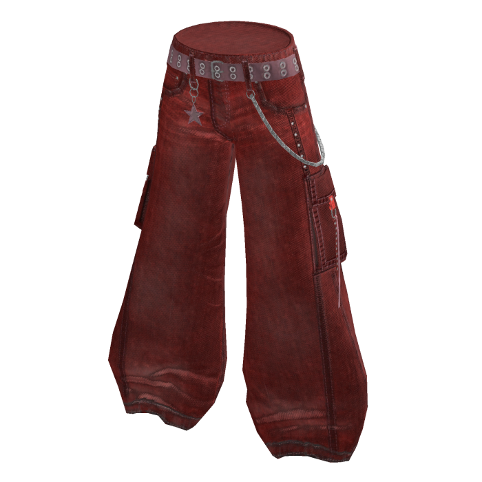 Y2K Star Charm Baggy Pants - Red