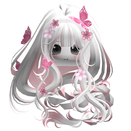 Sakura Braided Windy Ponytail White&Pink