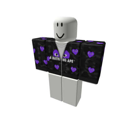 CDG x Bape Black n Purple Camo Hoodie Roblox