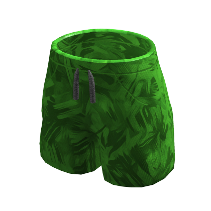 Summer Brush Pattern Shorts | Green thumbnail