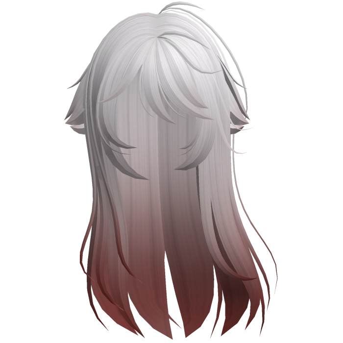 White & Red Shy Moe Cat Girl Windy Whispy Hair