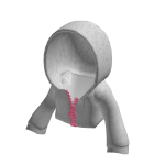 y2k street alt big zipper hoodie in gray/pink