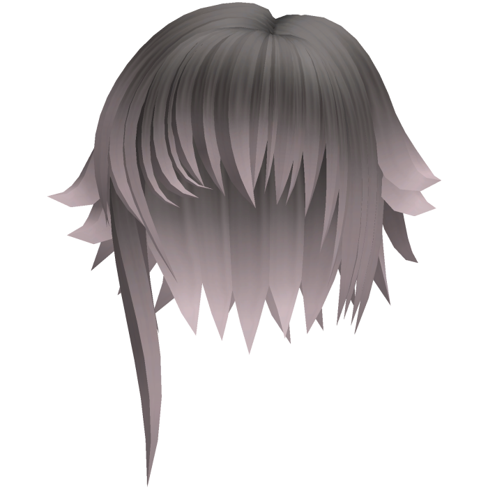 cute messy short hair w side tufts in grey pink