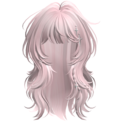 Light Pink Long Wispy Layered Hair Roblox item