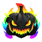 Rainbow Atomic Horseman Helmet