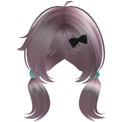 Pink Cute Girl Low Pigtails with Bow & Beads Roblox item