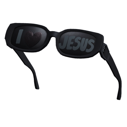 Black 'I Heart Jesus' Raised Sunglasses