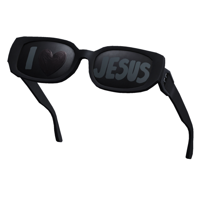 Black 'I Heart Jesus' Raised Sunglasses