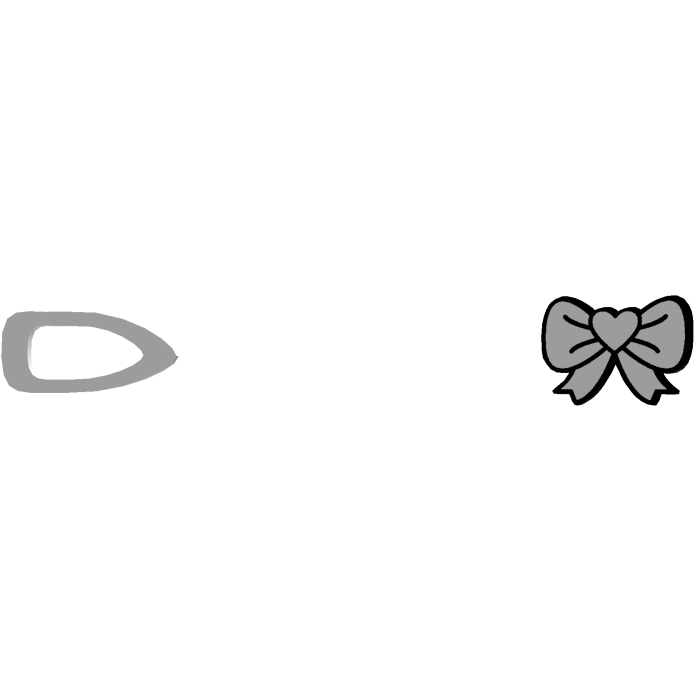 ♡ white hair clip w white/black bow