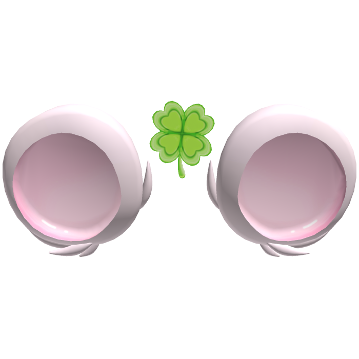 ♡ cute pink hamster ears with clover