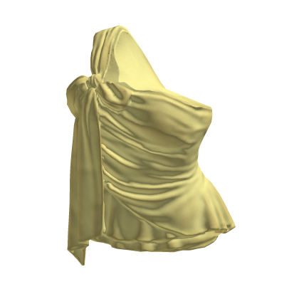 Draped Top with Bow and Ruffle Hem (Yellow)