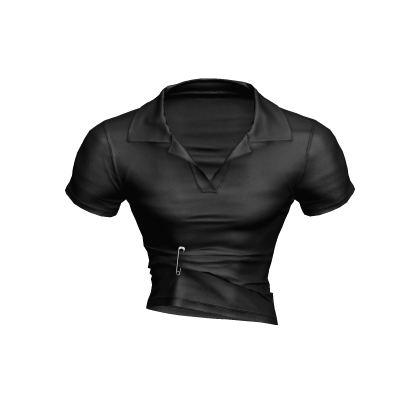 Pinned Collared Black Shirt