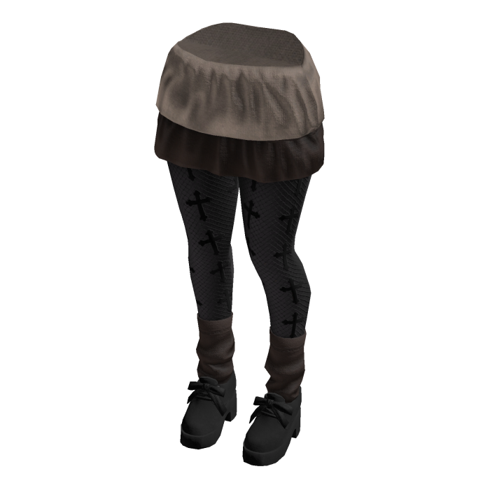  Emo Skirt Gothic Tights (Beige Brown)