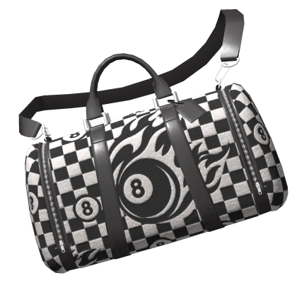 Black Flaming 8-Ball Duffle Bag