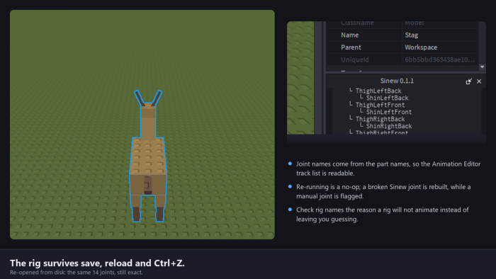 Sinew - Custom Character Rig Builder (Motor6D) preview 1