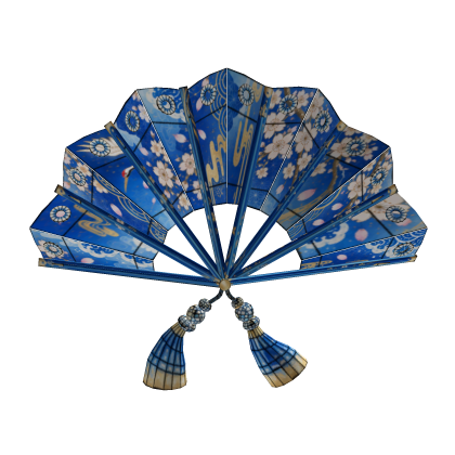 ✨Japanese Traditional Dark Blue Face Fan💎