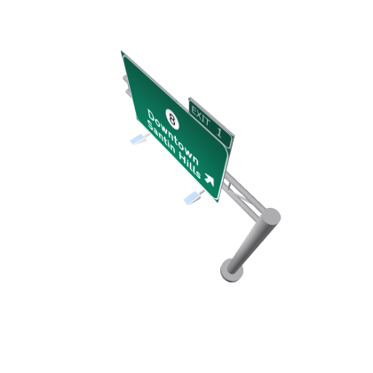 Overhead Highway Sign