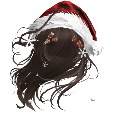 Lush Windy Hair w/Santa Hat (Brown)