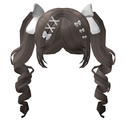 Jirai Kei Twirls Pigtails Hair - Ash Brown White