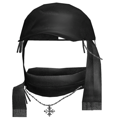 Wrapped Headscarf W/ Necklace & Cap (Black) Roblox item