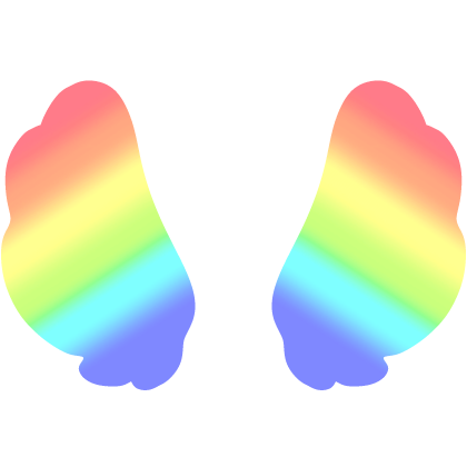 ♡ Cute Upward Glowing Angel Wings in Rainbow