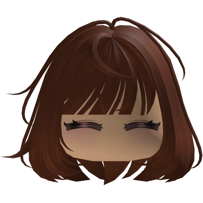 Cute emo y2k hair fluffy (brown)