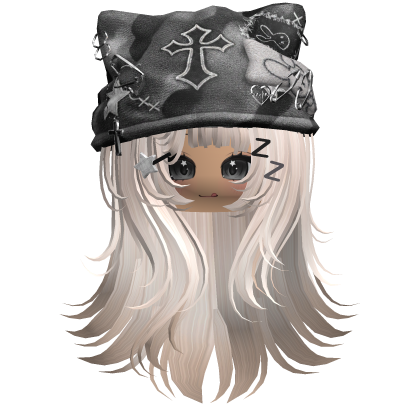 Beige Cross Beret Emo Girl Hair