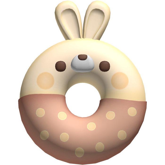 cutecore bunny donut snack yellow brown
